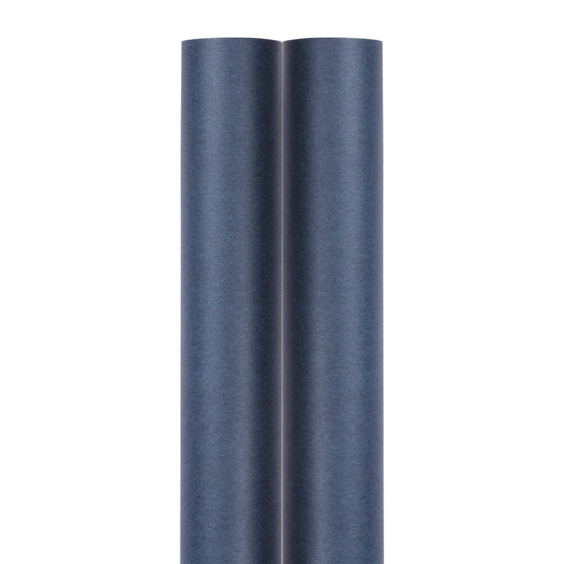 JAM Paper Gift Wrap - Matte Wrapping Paper - 50 Sq Ft Total (30 in x 10 Ft Each) - Matte Cobalt Navy Blue - 2 Rolls/Pack - Image 3